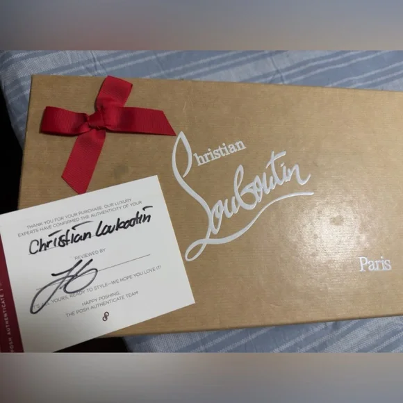 Christian Louboutin Men's White, Black, and Brown Sneakers authentic - Picture 6 of 7